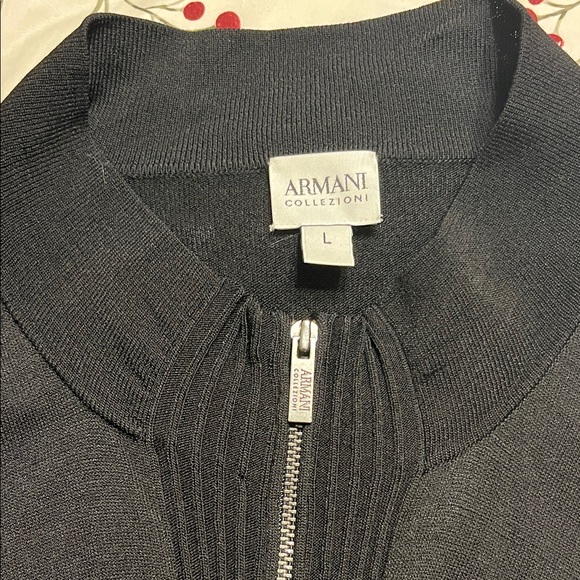 Armani Collezioni Black Zipper Cardigan size L - - Picture 2 of 11